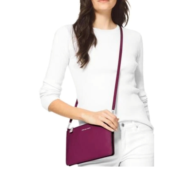 Michael Kors Pebble Leather Double Pouch Crossbody - Picture 1 of 11